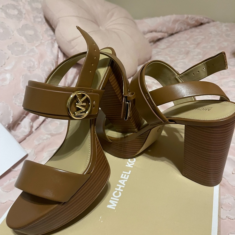 Michael Kors Tan Platform Heels